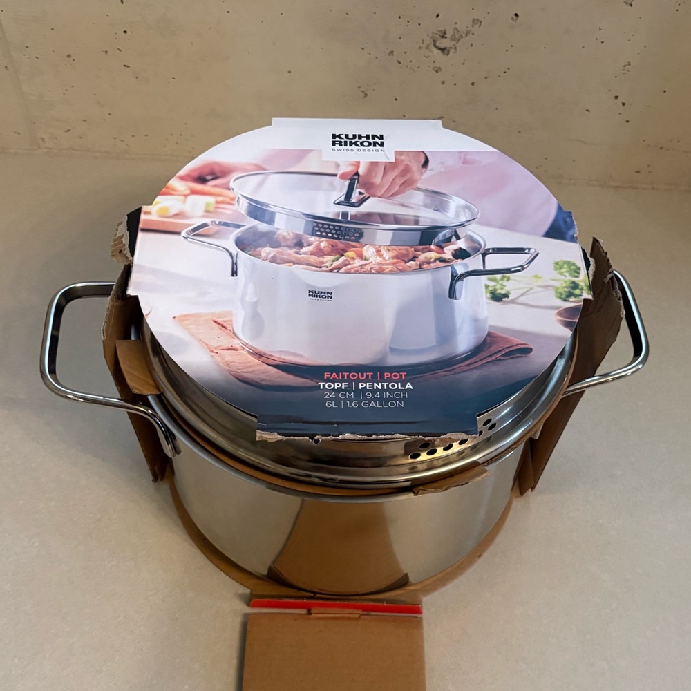 Kuhn Rikon Silver Stainless Steel Stock Pot